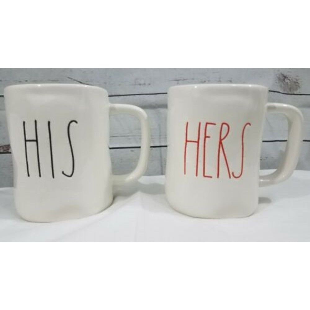 Rae Dunn Mugs Artisan Collection By Magenta HIS & HERS Coffee Tea Hot Coco Mugs